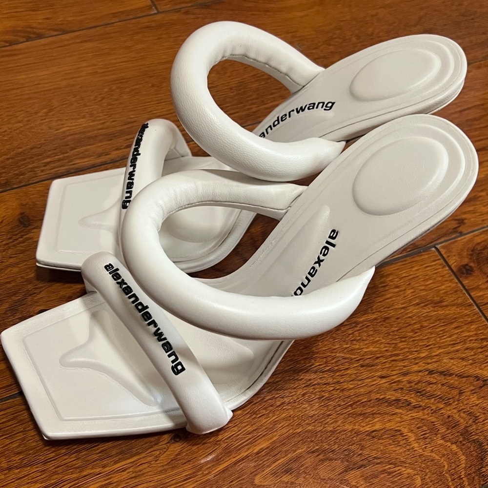 Alexander Wang White Sculpted Sandals